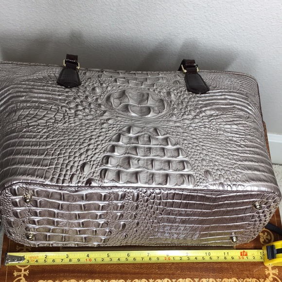 NWT Brahmin Asher Clermont handbag and checkbook Wallet Mauve Pewter Metallic - Picture 3 of 10